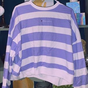 cropped long sleeve light pullover crew neck